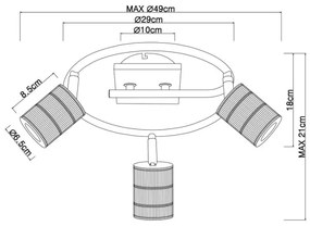 Spot Globo 54033-3 JOSELLA 3xE27/60W/230V