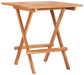 Set mobilier de bistro pliabil, 3 piese, lemn masiv de tec