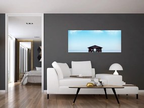 Tablou cu casă pe mare (120x50 cm)