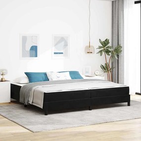 vidaXL Pat boxspring cu saltea Negru 200 x 200 cm Catifea