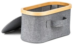 Cutie de depozitare G21 30 x 15 x 15 cm, dinbambus cu capac, gri