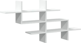 vidaXL Raft de perete, alb, 124,5x18x60,5 cm, lemn prelucrat