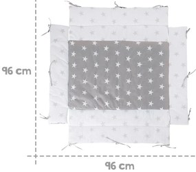 Apărătoare pentru pătuț alb/gri din amestec de bumbac 96 cm Little Stars – Roba