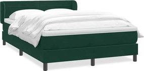 vidaXL Pat box spring cu saltea, verde închis, 160x220 cm, catifea