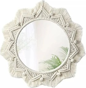 Oglinda rotunda Rea Boho 322047 bej 50 cm