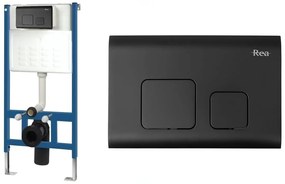 Buton F pentru cadru WC încastrat Black Mat