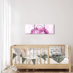 Tablou - Decor roz (cu ceas) (90x30 cm)