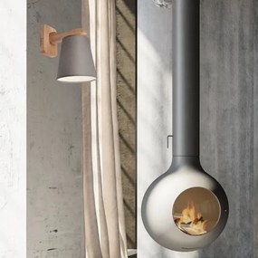 Aplică ANDREA 1xE27/60W/230V stejar/gri