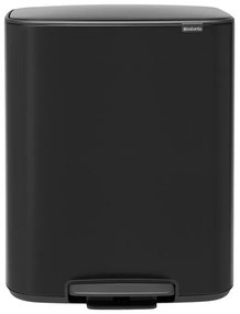 Cos de gunoi Brabantia Bo Pedal 1003191, 2x30 L, Inchidere lina, Baza antiderapanta, Negru