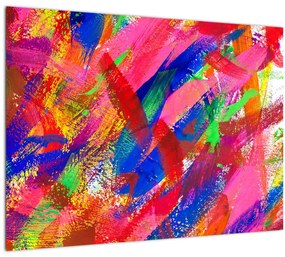 Tablou pe sticlă - Abstract colorat (70x50 cm)