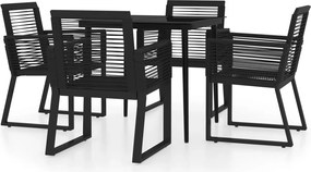 vidaXL Set de mobilier pentru grădină, 5 piese, negru