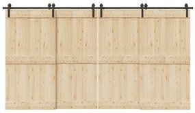 vidaXL Set feronerie pentru uși glisante, negru, 400 cm, oțel