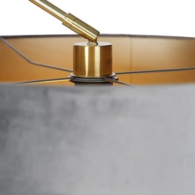 Lampa de podea moderna abajur catifea aurie gri 50 cm - Editor
