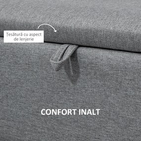 HOMCOM Banca de Depozitare Acoperita cu Tesatura cu Efect de Catifea, Banca de Pat Captusita, 101x38.5x44.5 cm, Gri