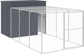 vidaXL Cușcă de câine cu țarc antracit 214x457x181 cm oțel galvanizat