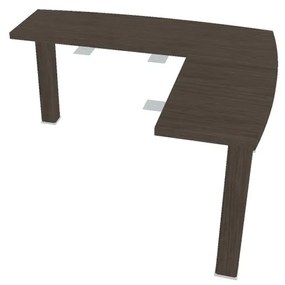 Extensie birou Verno 140 x 113 cm, dreapta, stejar antracit