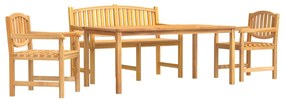 3157944 vidaXL Set mobilier pentru grădină, 4 piese, lemn masiv de tec