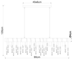 Globo 15532-5HB - Candelabru suspendat pe cablu KIRA, 5xE14/40W/230V, negru