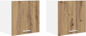 vidaXL Dulap suspendat 2 pcs Stejar Artisan și Alb 40 x 31 x 40 cm