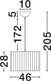 Lustra suspendata cu abajur din in galben Nos