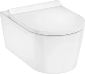 Set vas WC suspendat Hansgrohe EluPura S AquaHelix HygieneEffect si capac softclose alb