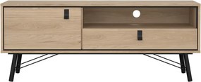 Comodă TV în culoare naturală cu aspect de lemn de stejar 150x60x40 cm Ry – Tvilum