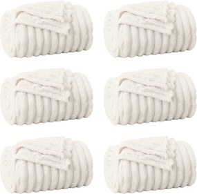 vidaXL Pături de aruncat 6 pcs Crem 270 x 240 cm Molton