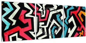 Tablouabstracție grafică (cu ceas) (90x30 cm)