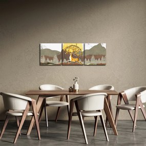 Tablou cu cerb (cu ceas) (90x30 cm)