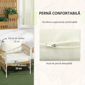 Outsunny Mobilier din 3 Piese pentru Terasă, Set din 2 Canapele și o Măsuță de Cafea pentru Exterior din Ratan, 72x66x64 cm, Crem | Aosom Romania