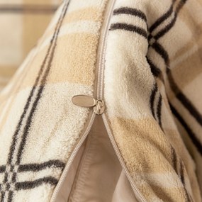 Lenjerie de pat din micropile PLAID crem Dimensiune lenjerie de pat: 2 buc 70 x 90 cm | 200 x 220 cm