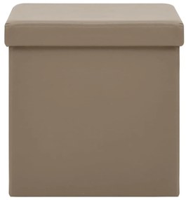 Taburet de depozitare pliabil, cappuccino, PVC 1, Cappuccino