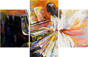 Tablou - Femeia cântând la pian (90x60 cm)