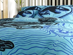 Lenjerie de pat din bumbac fosforescenta JURASSIC WORLD albastru Dimensiune lenjerie de pat: 70 x 90 cm | 140 x 200 cm