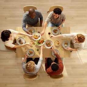 HOMCOM Masă de Sufragerie Extensibilă pentru 4-6 Persoane Design Rabatabil, 70-140cm Masă Extensibilă Rectangulară Salvaspațiu cu Picioare Antiderapante, pentru Sala de Mese Living, Culoare Efect de Lemn | Aosom Romania