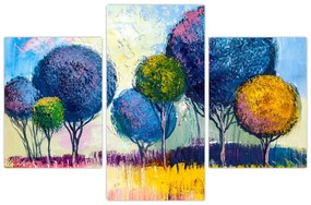 Tablou - Copaci, pictură în ulei (90x60 cm)
