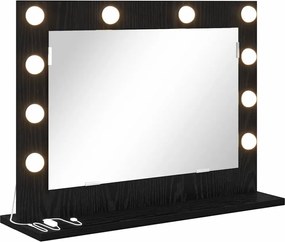 vidaXL Oglindă de toaletă Dreptunghiular Stejar Negru 60 x 45 x 18 cm