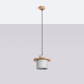Sollux SL.1363 - Pendul pe cablu MAB 1xE27/15W/230V Ø 22 cm beton/gri
