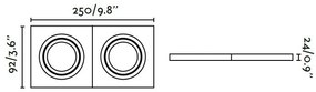 Rama spot directionabil, incastrabil, alb, dim. 25x9,2cm RADON-2, 43397