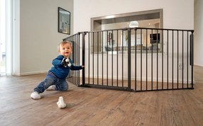 Balustradă de siguranță 5 panouri 60 cm metal negru