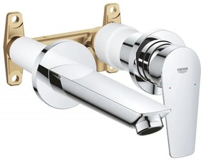 Baterie lavoar Grohe Bauedge , montaj in perete, corp incastrat inclus,crom,proiectie 17 cm, model 2022 crom-20474001