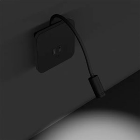 Veioză LED flexibilă de perete BASE 1xLED/8W+1xLED/2W/230V negru/argintiu