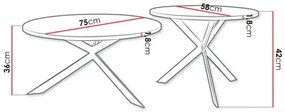 Set 2 măsuțe cafea Rokelas (Alb arctic + Negru) . 1105875