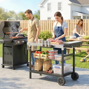 Outsunny căruț grătar | Aosom Romania