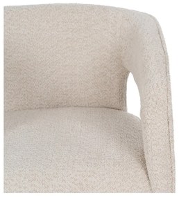 Fotoliu bej cu tapițerie din țesătură bouclé – Ixia