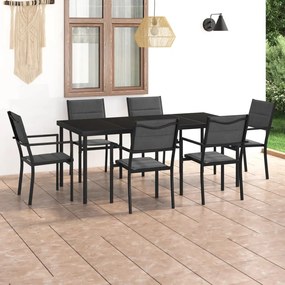 3073527 vidaXL Set mobilier de exterior, 7 piese, oțel