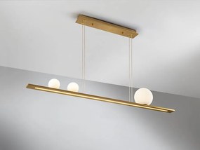 Lustra LED suspendata design modern Mila auriu