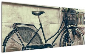 Tablou - Bicicleta de epocă cu flori (120x50 cm)