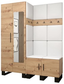 Set mobilier pentru hol Amanda 14 (Stejar artisan + Alb). 1085981