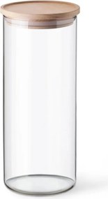 Doză din sticlă Simax 5142 cu capac din lemn,1,4 l